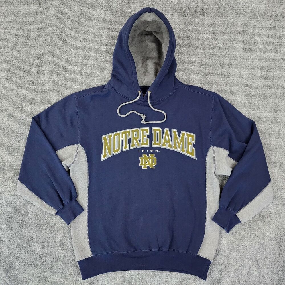 Notre Dame Sweatshirt Mens Small Blue Hoodie Fighting Irish Vintage Jansport